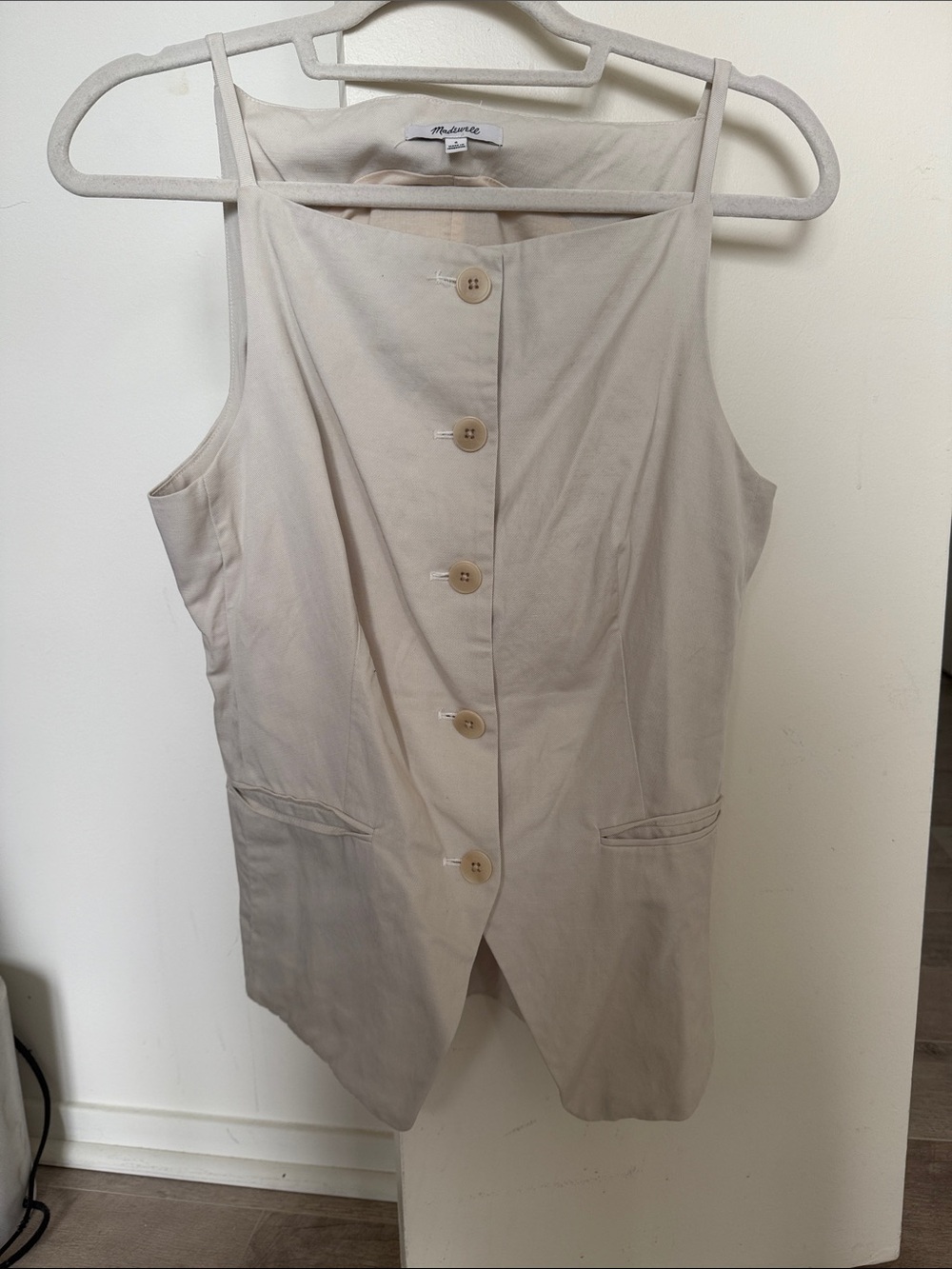 Madewell Neutral Beige Button-Front Camisole